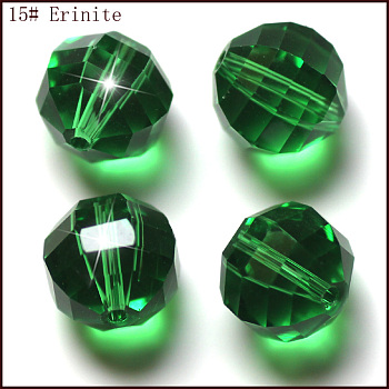 K9 Glass, Imitation Austrian Crystal Beads, Grade AAA, Faceted, Round, Green, 8mm, Hole: 0.9~1mm