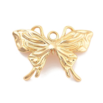 Brass Pendants, Nickle Free, Butterfly, Real 18K Gold Plated, 18x26x2mm, Hole: 2mm