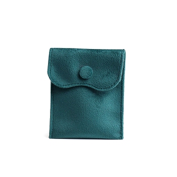 Velvet Pouches, Jewelry Storage Bag, for Bracelets, Rings, Necklaces, Rectangle, Teal, 10x8cm