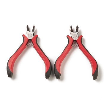 (Defective Closeout Sale: Rusted), Carbon Steel Jewelry Pliers, Side Cutter Pliers, Polishing, Red, 10.5x9.8x1.75cm