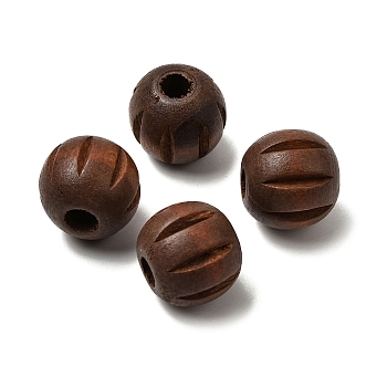 Wood European Beads, Large Hole Beads, Dyed, Round, 15.5x14.5mm, Hole: 5.5mm