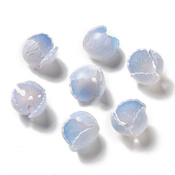 Flower Bead Cap, for DIY Jewelry Making, Cornflower Blue, 13~15x11~13mm, Hole: 1~1.4mm