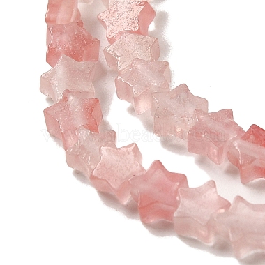 perles de verre de quartz cerise brins(G-G085-B08-01)-3