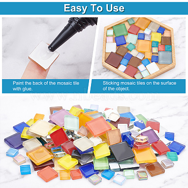 AHADERMAKER 190Pcs 3 Styles Mosaic Tiles Glass Cabochons(DIY-GA0003-69)-5