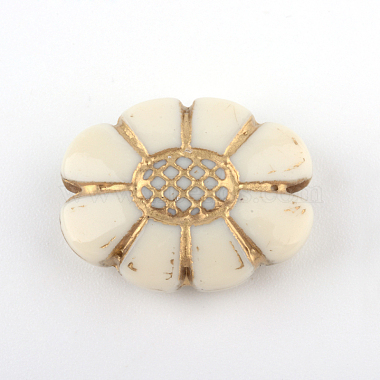 25mm Beige Flower Acrylic Beads