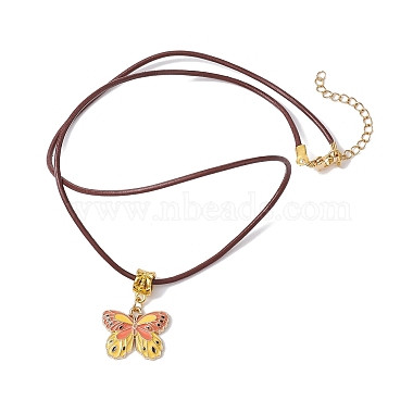 colliers à pendentif papillon en alliage émaillé(NJEW-JN04580-01)-4