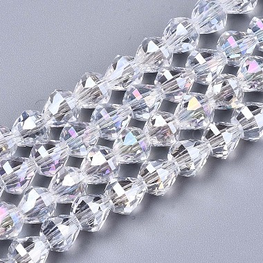 Clear AB Teardrop Glass Beads