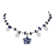 Natural Blue Spot Jasper & Alloy Star Charms Bib Necklace with Chips Beaded Chains(NJEW-JN04512-01)-1