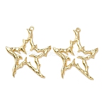 Alloy Big Pendants, Star, Rack Plating, Golden, 60x50x4mm, Hole: 2.5mm(X1-FIND-Z095-10G)