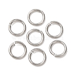 Tarnish Resistant 304 Stainless Steel Open Jump Rings, Saw Cut Round, Stainless Steel Color, 18 Gauge, 7x1mm, Inner Diameter: 5mm, Hole: 6mm(STAS-N015-10-7x1mm)