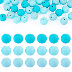 45Pcs 3 Colors Round Silicone Focal Beads, Turquoise, 15mm, Hole: 2mm, 15pcs/color(SIL-TAD0001-01A)