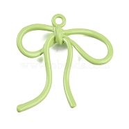 Baking Paint Alloy Pendants, Bowknot, Yellow Green, 45x42x6mm, Hole: 3mm(FIND-G080-02H)