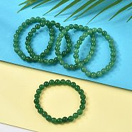 Natural Malaysia Jade(Dyed) Bead Stretch Bracelets, Round, Inner Diameter: 2-1/8 inch~2-3/8 inch(5.5~6cm), Bead: 8mm(BJEW-K212-B-013)