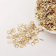 Ornament Accessories Plastic Paillette/Sequins Beads, Alphabet, Gold, 5.5x5.5~6x0.1mm(PVC-E001-12-LS01)