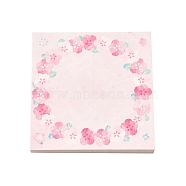 100 Sheets Flower Pattern Pad Sticky Notes, Sticker Tabs, for Office School Reading, Square, Pearl Pink, 80x80x0.1mm(DIY-B071-01A)