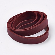 Single-sided Flat Faux Suede Cord, Faux Suede Lace, Dark Red, 10x1.5mm, about 1.09 yards(1m)/strand(LW-WH0002-A06)