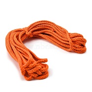 Braided Cotton String Threads for Crafts Knitting Making, Dark Orange, 6x3mm, about 10.94 Yards(10m)/Skein(OCOR-A009-01H)