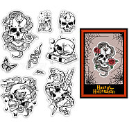 Custom PVC Plastic Clear Stamps, for DIY Scrapbooking, Photo Album Decorative, Cards Making, Skull Pattern, 160x110x3mm(DIY-WH0448-0061)
