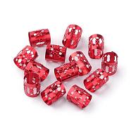 Aluminum Dreadlocks Beads Hair Decoration, Hair Coil Cuffs, Red, 9x8mm, Hole: 7mm(ALUM-R003-01)