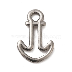 Hollow Out 304 Stainless Steel Pendants, Anchor Charm, Stainless Steel Color, 32x21x3mm, Hole: 4.5x5mm(STAS-G344-02P)