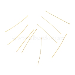 Brass Flat Head Pins, Long-Lasting Plated, Real 18K Gold Plated, 51x0.7mm, Head: 2mm(KK-F824-114F-G)