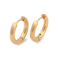 Ion Plating(IP) Frosted 304 Stainless Steel Huggie Hoop Earrings for Women, with 316 Stainless Steel Pins, Golden, 3x14.5~15.5mm(EJEW-C096-32C-G)