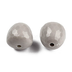 Opaque Acrylic Beads, Faceted, Teardrop, Dark Gray, 15x14.5mm, Hole: 2mm, about 243pcs/500g(MACR-S373-10A-A05)
