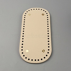 Oval PU Leather Knitting Crochet Bags Nail Bottom Shaper Pad, with Iron Nail, for Bag Bottom Accessories, Wheat, 22.3x10.2x0.9cm, Hole: 5mm(PURS-WH0001-62B)