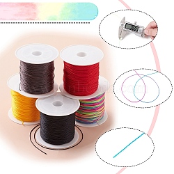 5 Rolls 5 Colors Round Nylon Thread, with Spool, Mixed Color, 0.6mm, about 41.56 Yards(38m)/roll, 1 roll/color(NWIR-YW0001-07A)