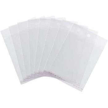OPP Cellophane Bags, Rectangle, Clear, 14x9cm, Unilateral Thickness: 0.035mm