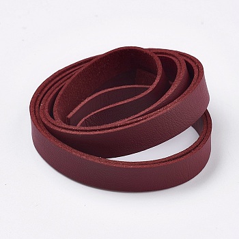 Single-sided Flat Faux Suede Cord, Faux Suede Lace, Dark Red, 10x1.5mm, about 1.09 yards(1m)/strand