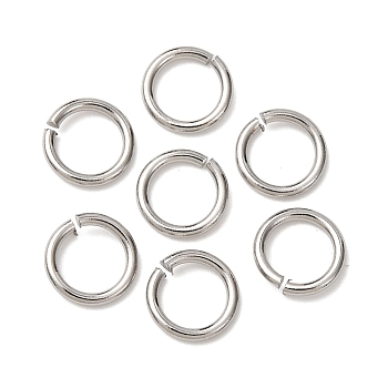 Tarnish Resistant 304 Stainless Steel Open Jump Rings, Saw Cut Round, Stainless Steel Color, 18 Gauge, 7x1mm, Inner Diameter: 5mm, Hole: 6mm