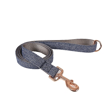 Nylon Strong Dog Leash, with Comfortable Padded Handle, Rose Gold Iron Clasp, for Small Medium and Large Dogs, Pet Supplies, Midnight Blue, 1250x20mm