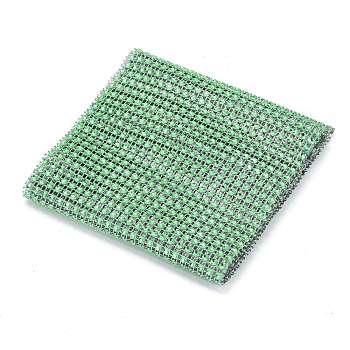 24 Rows Plastic Diamond Mesh Wrap Roll, Rhinestone Crystal Ribbon, for DIY Wedding Party Favors Decorations Craft, Green, 120x1mm