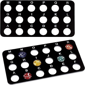 Plastic Bead Design Boards, Black, 13x24.7x0.5cm, Hole: 25mm