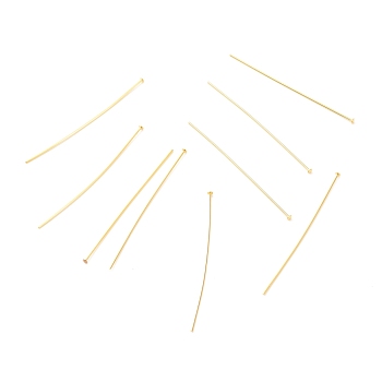 Brass Flat Head Pins, Long-Lasting Plated, Real 18K Gold Plated, 51x0.7mm, Head: 2mm
