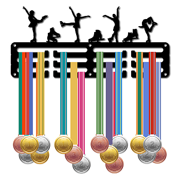 Sports Theme Iron Medal Hanger Holder Display Wall Rack, with Screws, Ice Skating Pattern, 130x290mm