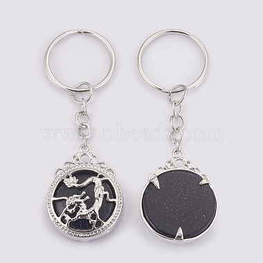 Natural & Synthetic Mixed Stone Keychain(KEYC-P041-C)-3