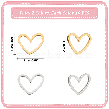 Unicraftale 32pcs 2 couleurs 201 anneaux de liaison en acier inoxydable(STAS-UN0050-06)-3