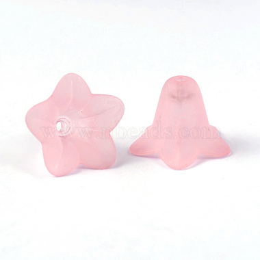 ピンクつや消し透明なアクリルフラワービーズ(X-PLF018-02)-4
