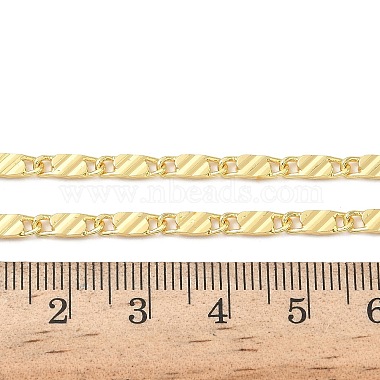 3MM Brass Textured Oval Link Chain Necklaces for Women(NJEW-K271-11G)-5