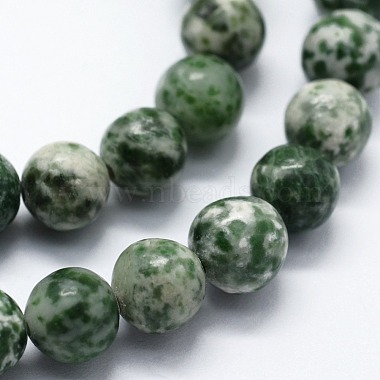 Chapelets de perles en jaspe à pois verts naturels(G-I199-30-12mm)-3