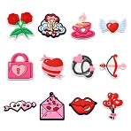 60Pcs 12 Styles Valentine's Day Theme PVC Cabochons, Mixed Shapes, Mixed Color, 11.5~30.5x23~34.5x3.5~4mm, 5pcs/style(FIND-CJ0011-21)