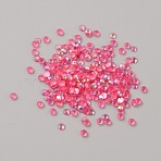1440Pcs AB Color Plated Transparent Resin Rhinestone Cabochons, Faceted, Flat Round, Deep Pink, 2x0.7mm(CRES-TAC0003-21C)
