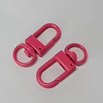 Baking Paint Alloy Swivel Clasps, Swivel Snap Hook, with Iron Findings, Fuchsia, 33.5x13x5mm, Hole: 6x9.5mm(PALLOY-TAC0011-45L)