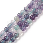 Natural Fluorite Beads Strands, Round, 6.5mm, Hole: 0.7mm, about 62pcs/strand, 15.35''(39cm)(X-G-B038-C01)