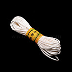 Polyester Satin Rattail Cord, for Chinese Knotting, Round, White, 3mm, about 10.94 Yards(10m)/Bundle(OCOR-WH0066-43J)