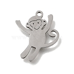 201 Stainless Steel Pendants, Monkey Charms, Stainless Steel Color, 18x14x1mm, Hole: 1.3mm(SA-CBA5D64-07P)