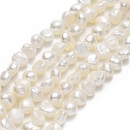 Natural Cultured Freshwater Pearl Beads Strands, Two Sides Polished, Linen, 4.5~5x5.5x3mm, Hole: 0.7mm, about 80pcs/strand, 14.17''(36cm)(PEAR-A005-07C-01)