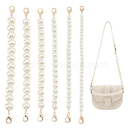 Elite 6Pcs 6 Style Resin Imitation Pearl Beaded Chain Purse Strap Extenders, with Zinc Alloy Lobster Claw Clasp, for Handbag Handle Replacement Accessories, Light Gold, 25cm, Bead: 8~18mm, 1pc/style(FIND-PH0009-60)